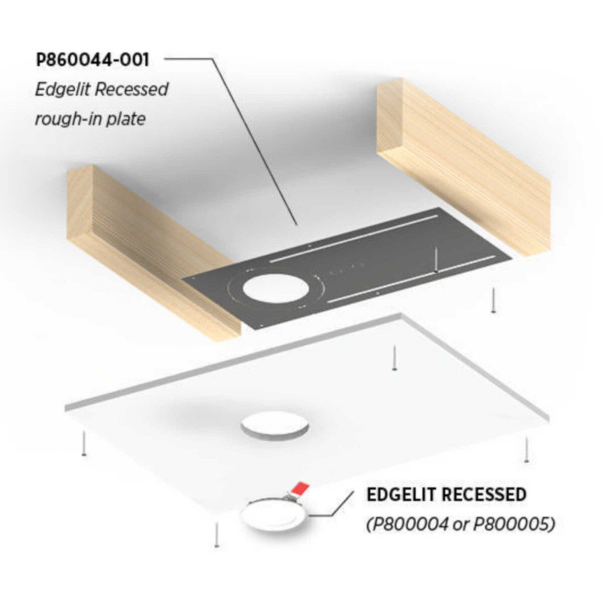 Edgelit Recessed LED Brushed Nickel Recessed Light, Progress LED
